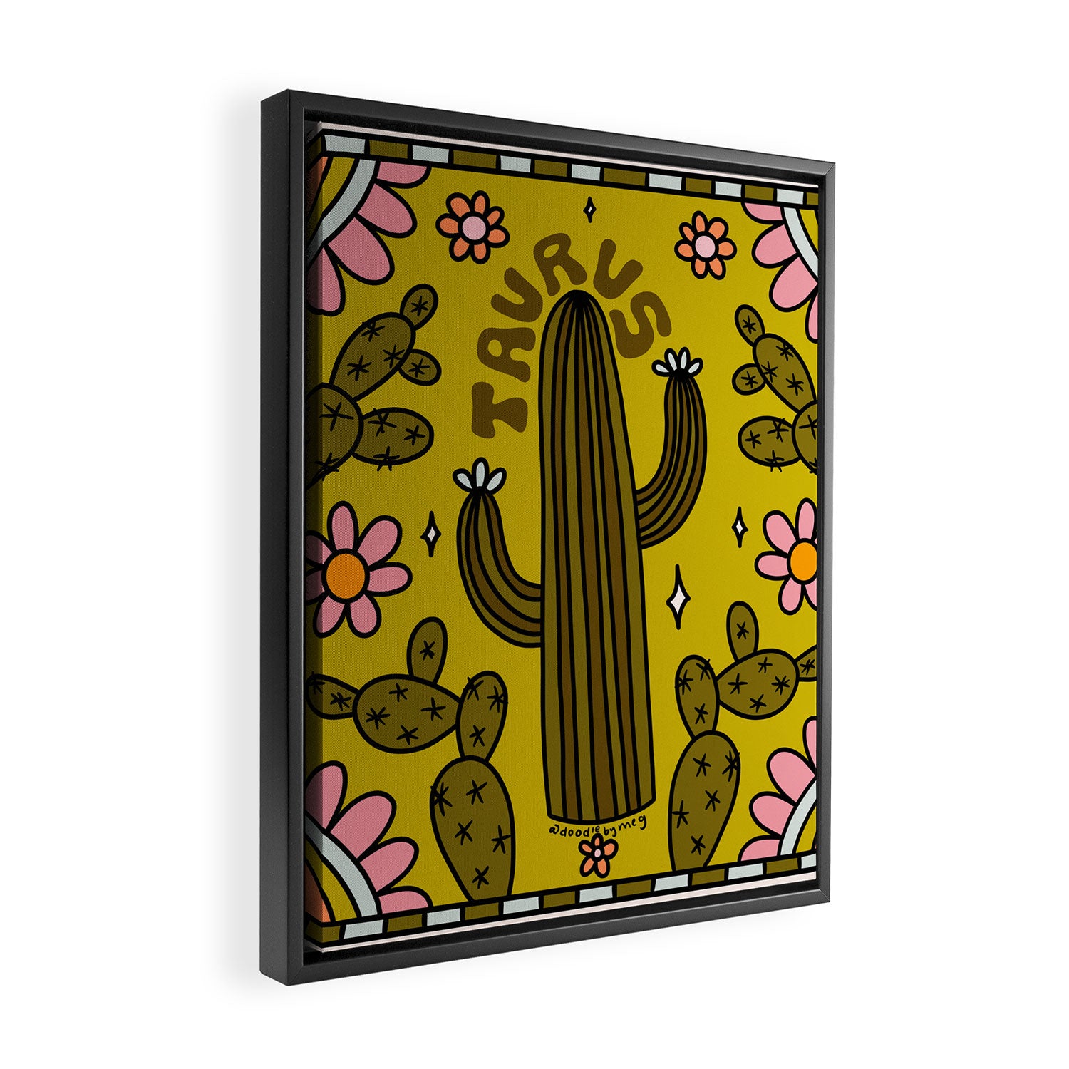 Taurus Cactus Framed Canvas Print Gallery Image 2