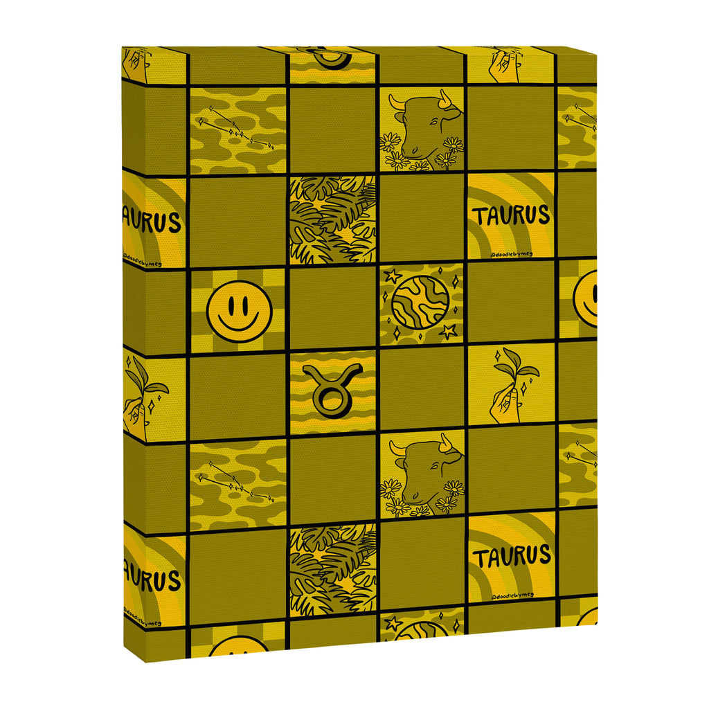 Taurus Checkered Print Canvas Print Gallery Image 8