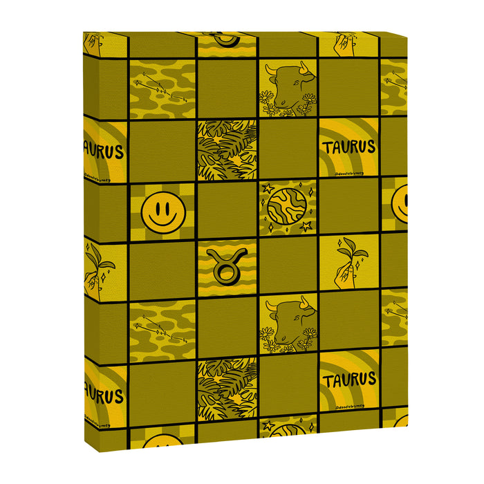 Taurus Checkered Print Canvas Print Gallery Image 1