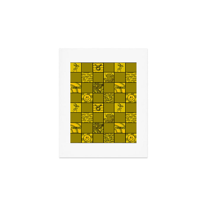 Taurus Checkered Print Art Print Gallery Image 1