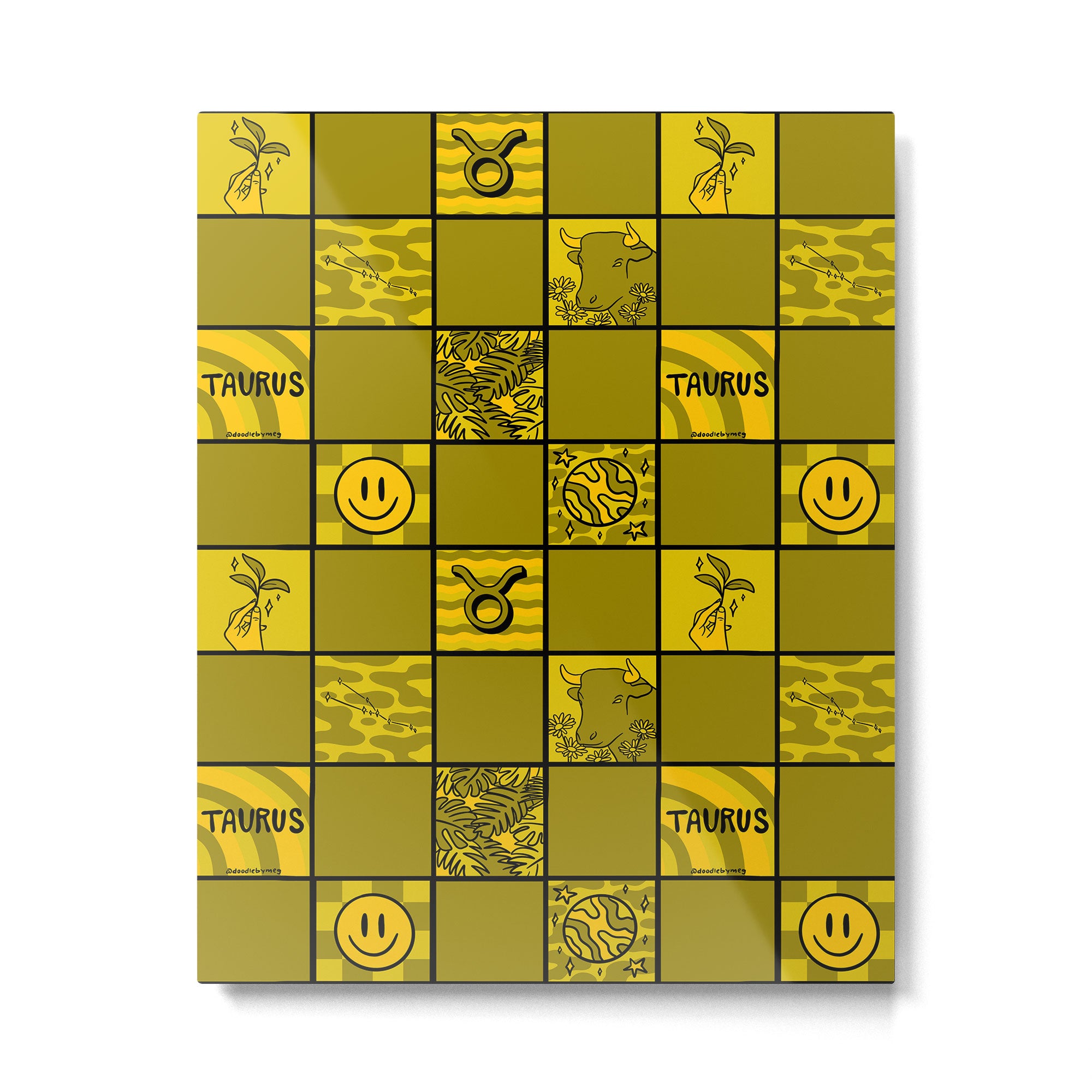 Taurus Checkered Print Metal Print Gallery Image 6