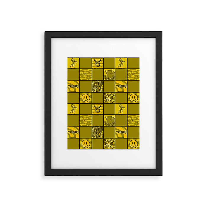 Taurus Checkered Print Framed Art Print Gallery Image 1