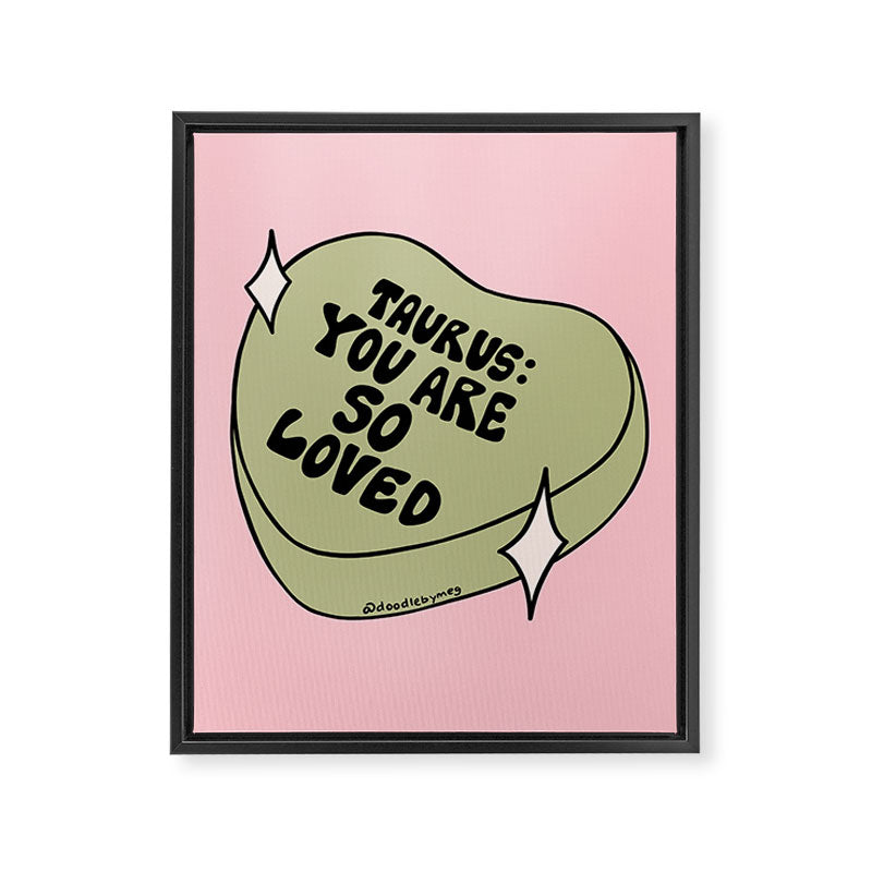 Taurus Conversation Heart Framed Canvas Print Gallery Image 8