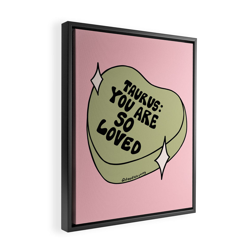 Taurus Conversation Heart Framed Canvas Print Gallery Image 2
