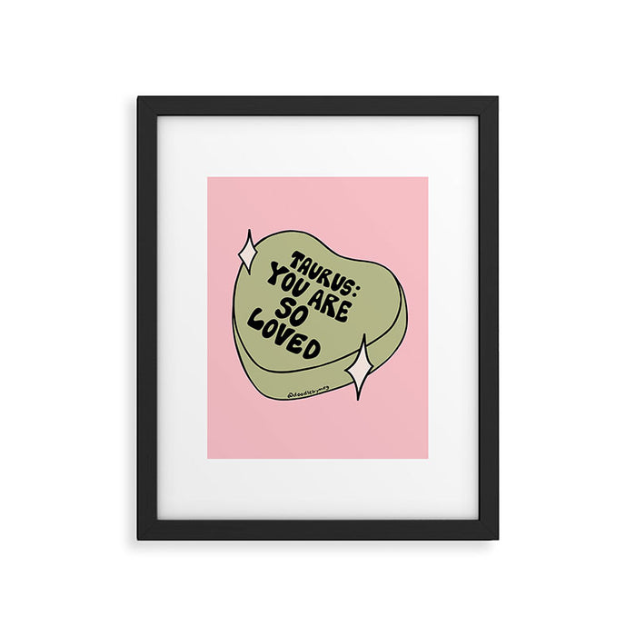 Taurus Conversation Heart Framed Art Print Gallery Image 1