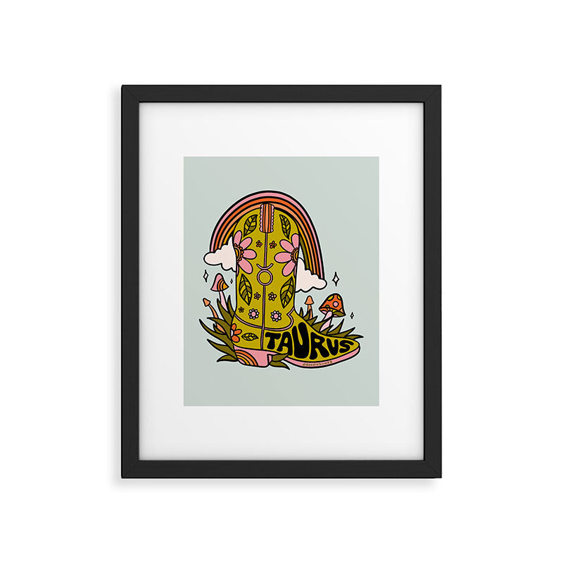 Taurus Cowboy Boots Framed Art Print Gallery Image 4