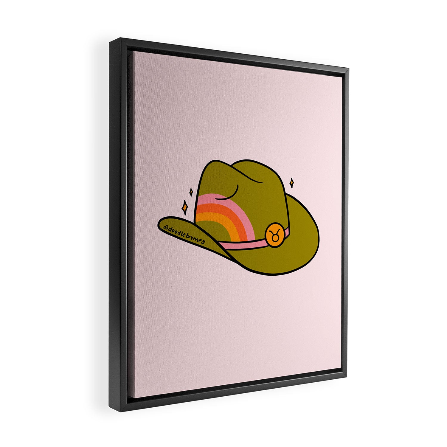 Taurus Cowboy Hat Framed Canvas Print Gallery Image 2
