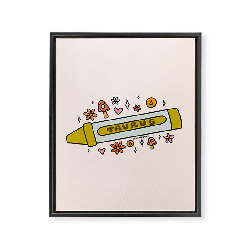 Taurus Crayon Framed Canvas Print Gallery Image 8