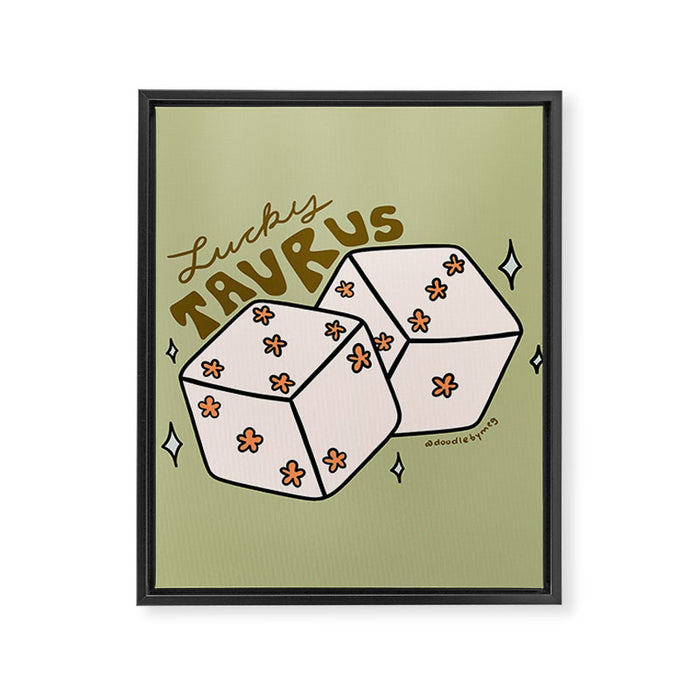 Taurus Dice Framed Canvas Print Gallery Image 1