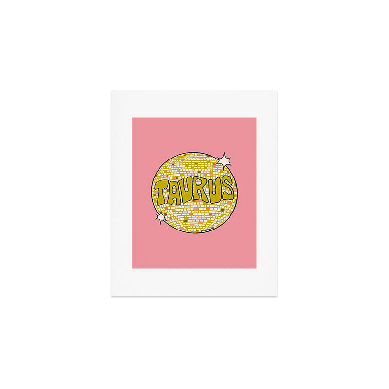 Taurus Disco Ball Art Print Gallery Image 1