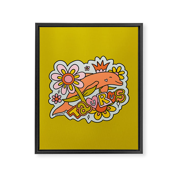 Taurus Dolphin Framed Canvas Print Gallery Image 1