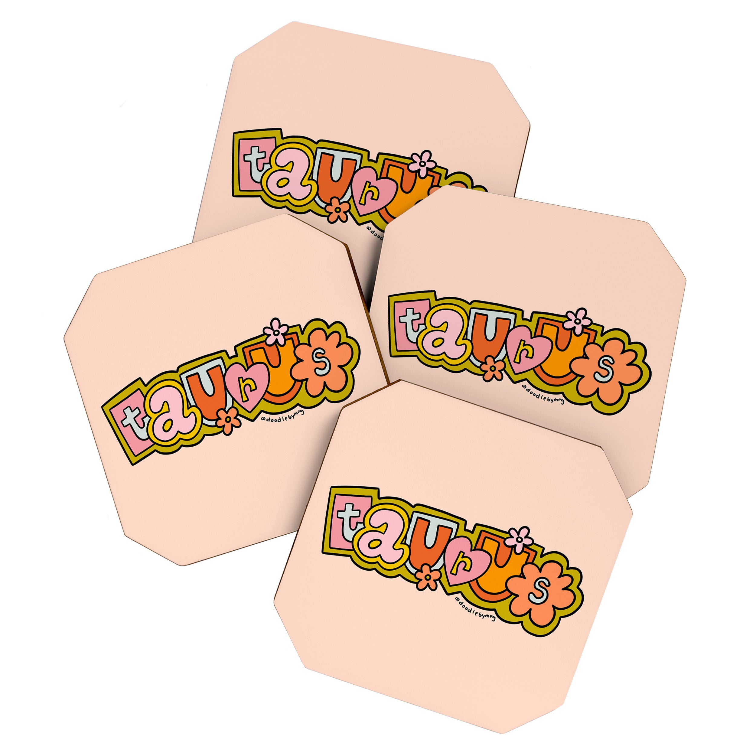 Taurus Doodle Letters Coaster Gallery Image 1