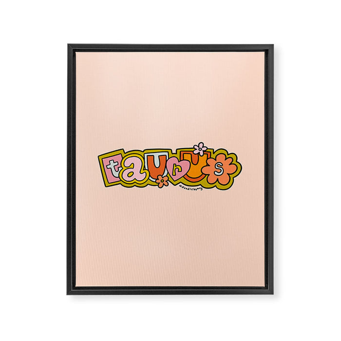 Taurus Doodle Letters Framed Canvas Print Gallery Image 1