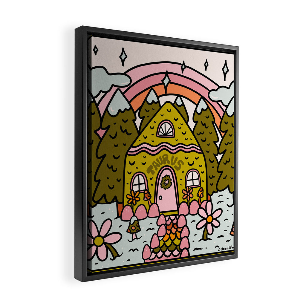 Taurus Gingerbread House Framed Canvas Print Gallery Image 2