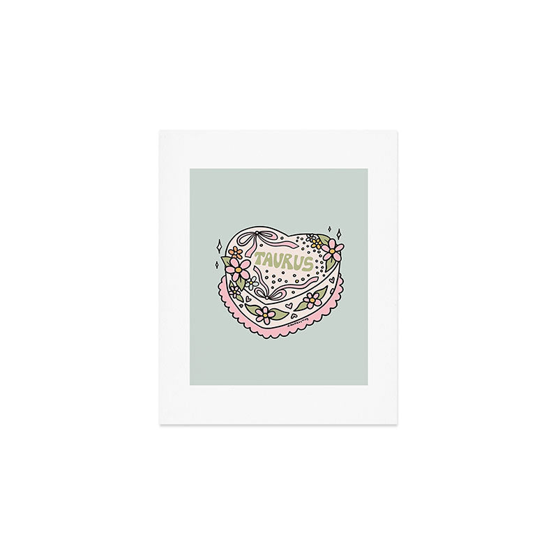 Taurus Heart Cake Art Print Gallery Image 1