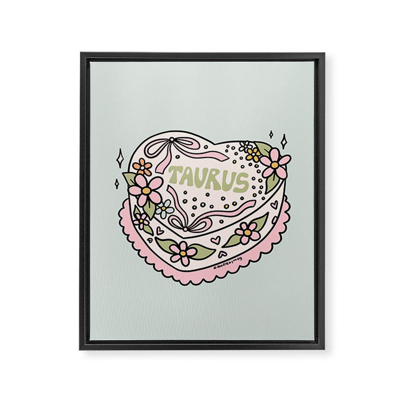 Taurus Heart Cake Framed Canvas Print Gallery Image 8