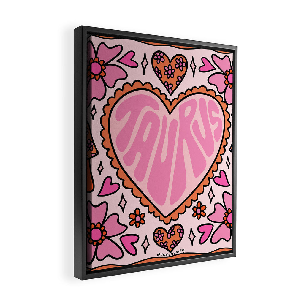 Taurus Heart Framed Canvas Print Gallery Image 2