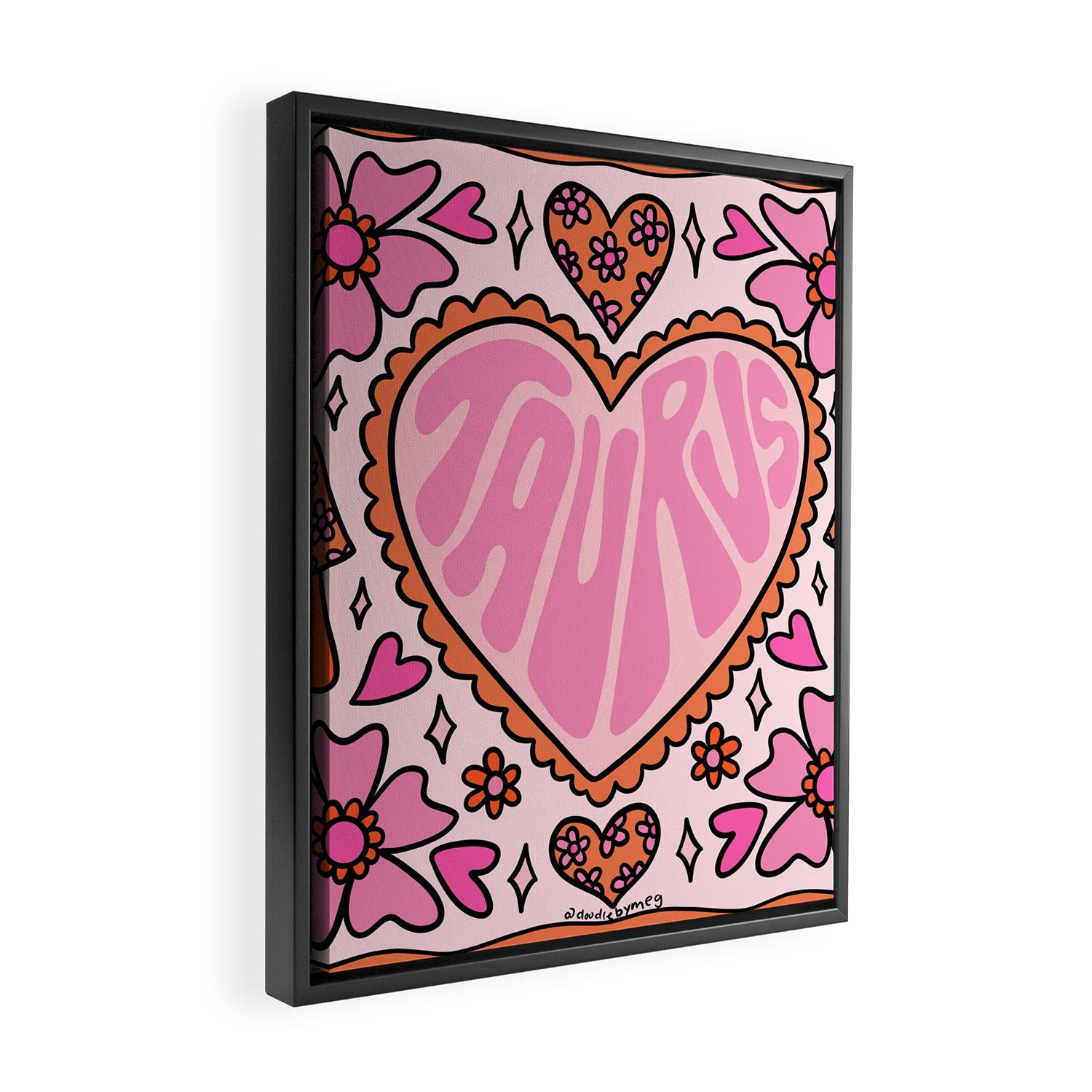 Taurus Heart Framed Canvas Print Gallery Image 2