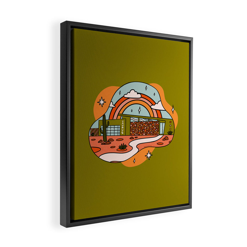 Taurus Mid Century House Framed Canvas Print Gallery Image 2