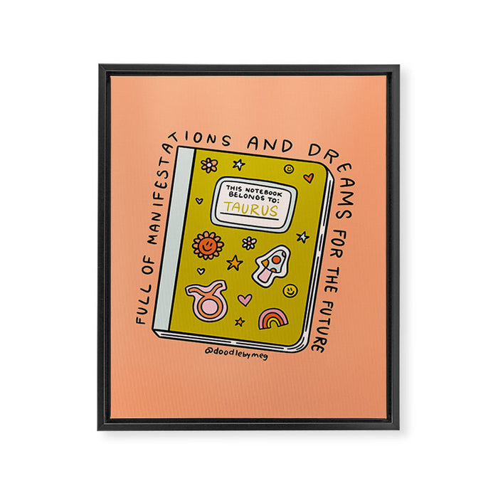 Taurus Notebook Framed Canvas Print Gallery Image 1