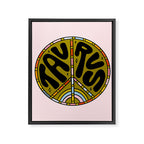 Taurus Peace Sign Framed Canvas Print Gallery Image 8