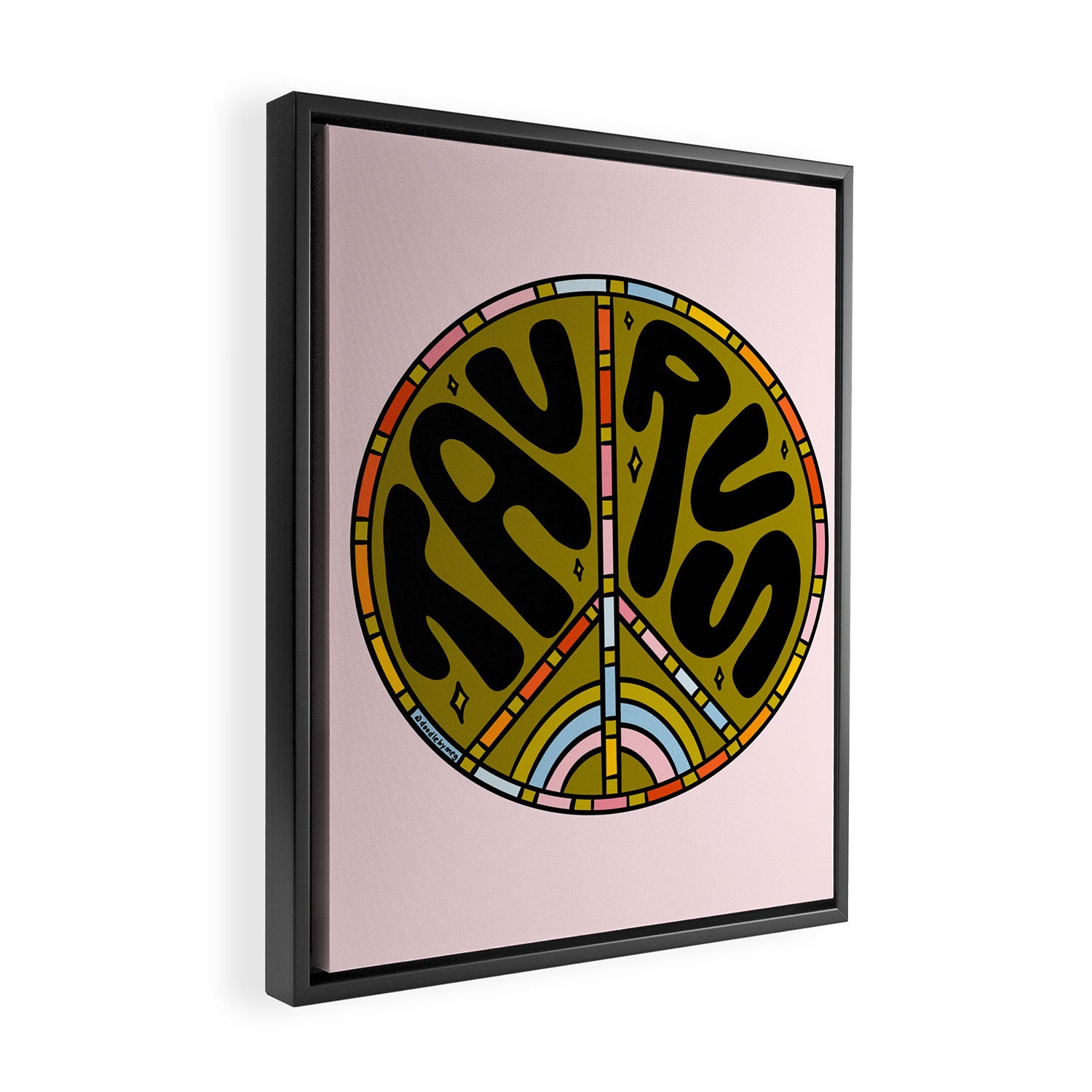 Taurus Peace Sign Framed Canvas Print Gallery Image 2