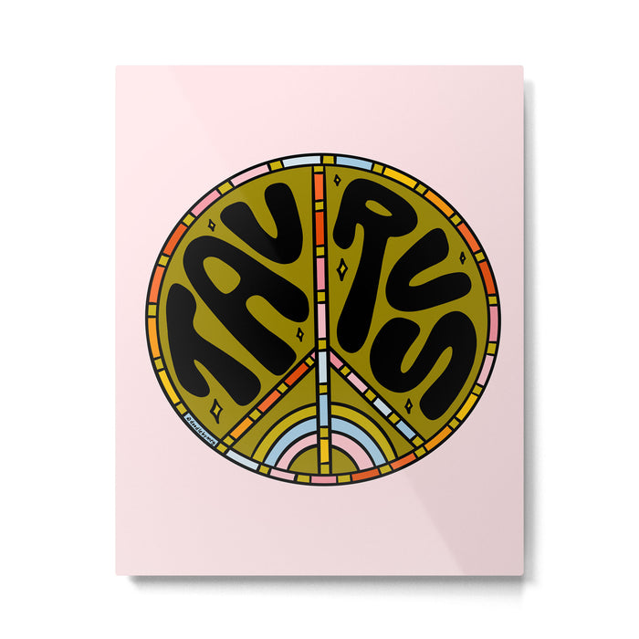 Taurus Peace Sign Metal Print Gallery Image 1