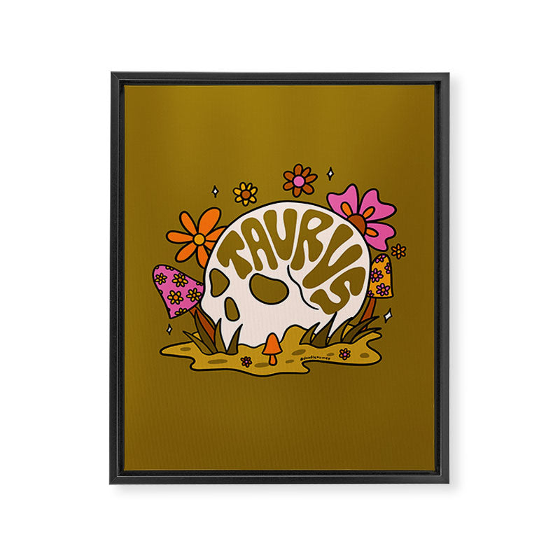 Taurus Skull Framed Canvas Print Gallery Image 8