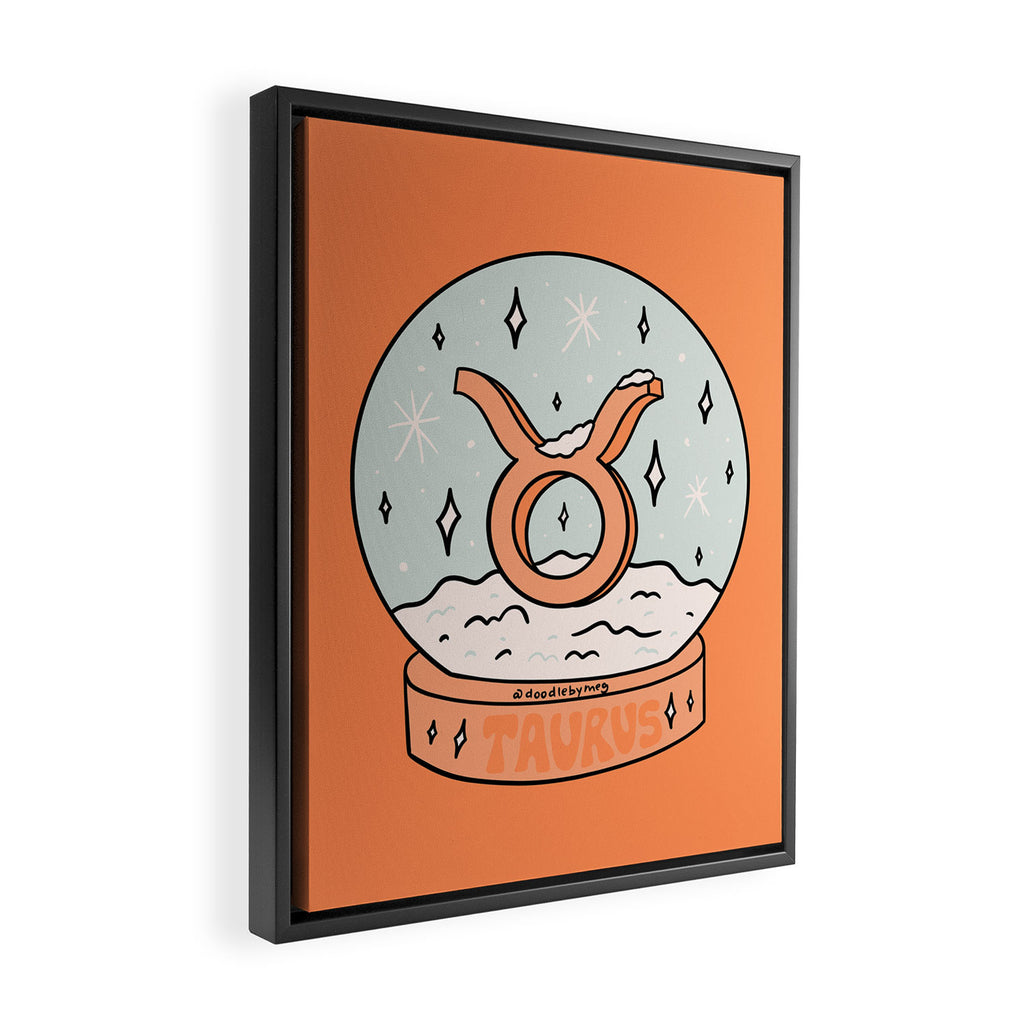 Taurus Snow Globe Framed Canvas Print Gallery Image 2