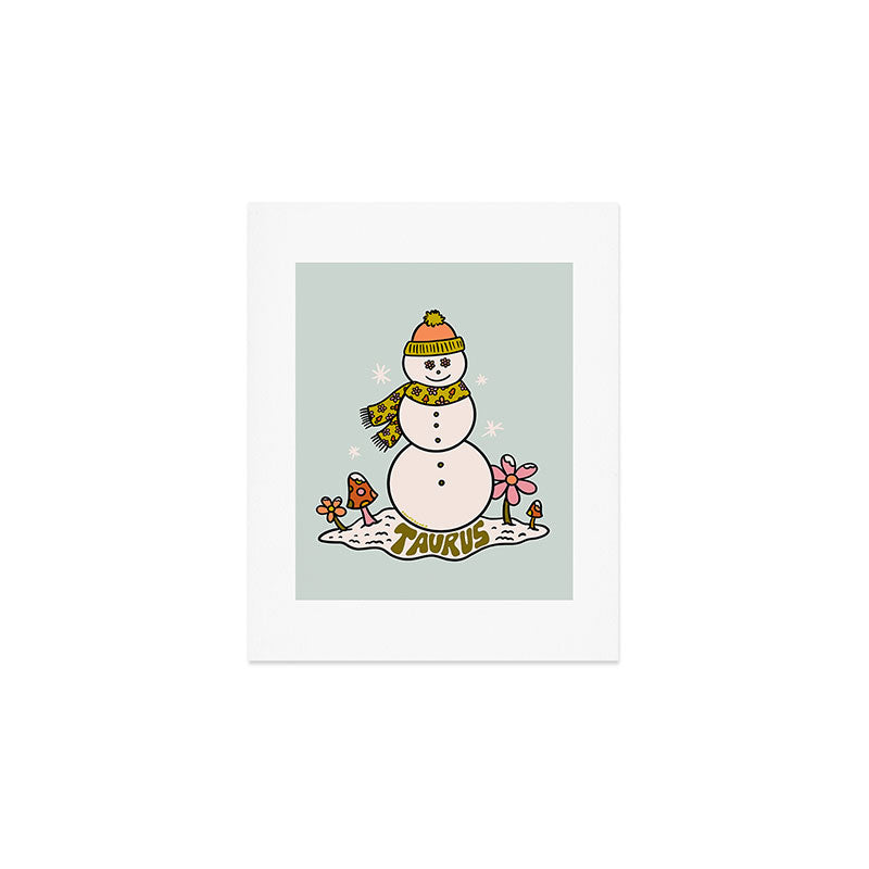 Taurus Snowman Art Print Gallery Image 1