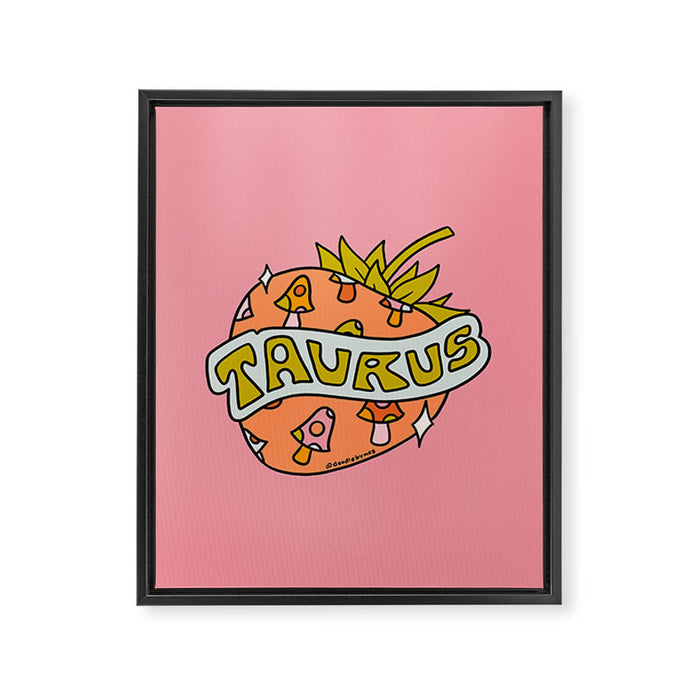 Taurus Strawberry Framed Canvas Print Gallery Image 1