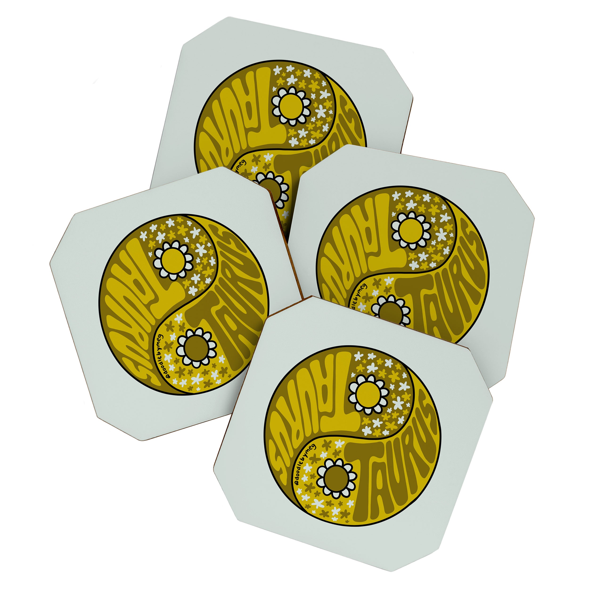 Taurus Yin Yang Coaster Gallery Image 1