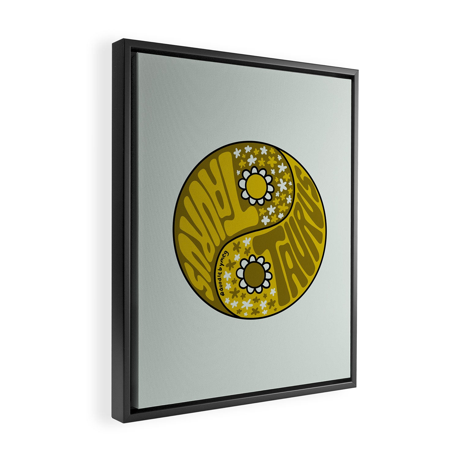 Taurus Yin Yang Framed Canvas Print Gallery Image 2