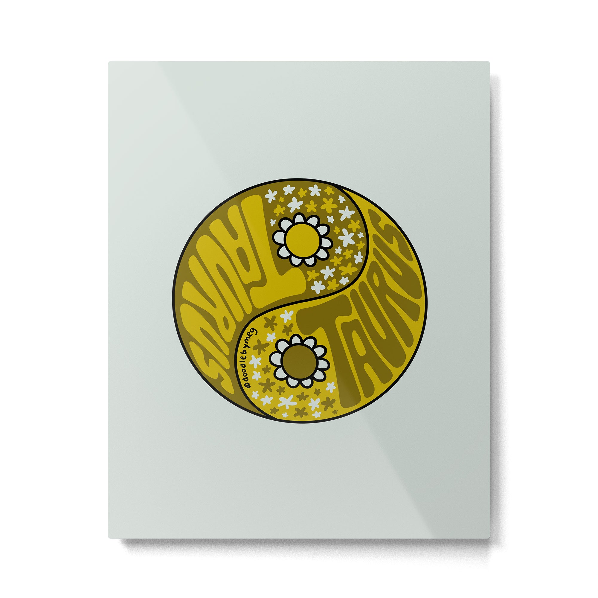 Taurus Yin Yang Metal Print Gallery Image 6