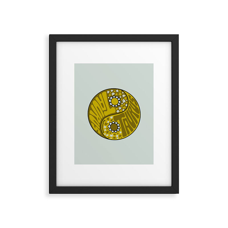 Taurus Yin Yang Framed Art Print Gallery Image 6