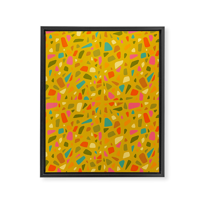 Terrazzo in Mustard Framed Canvas Print Gallery Image 8
