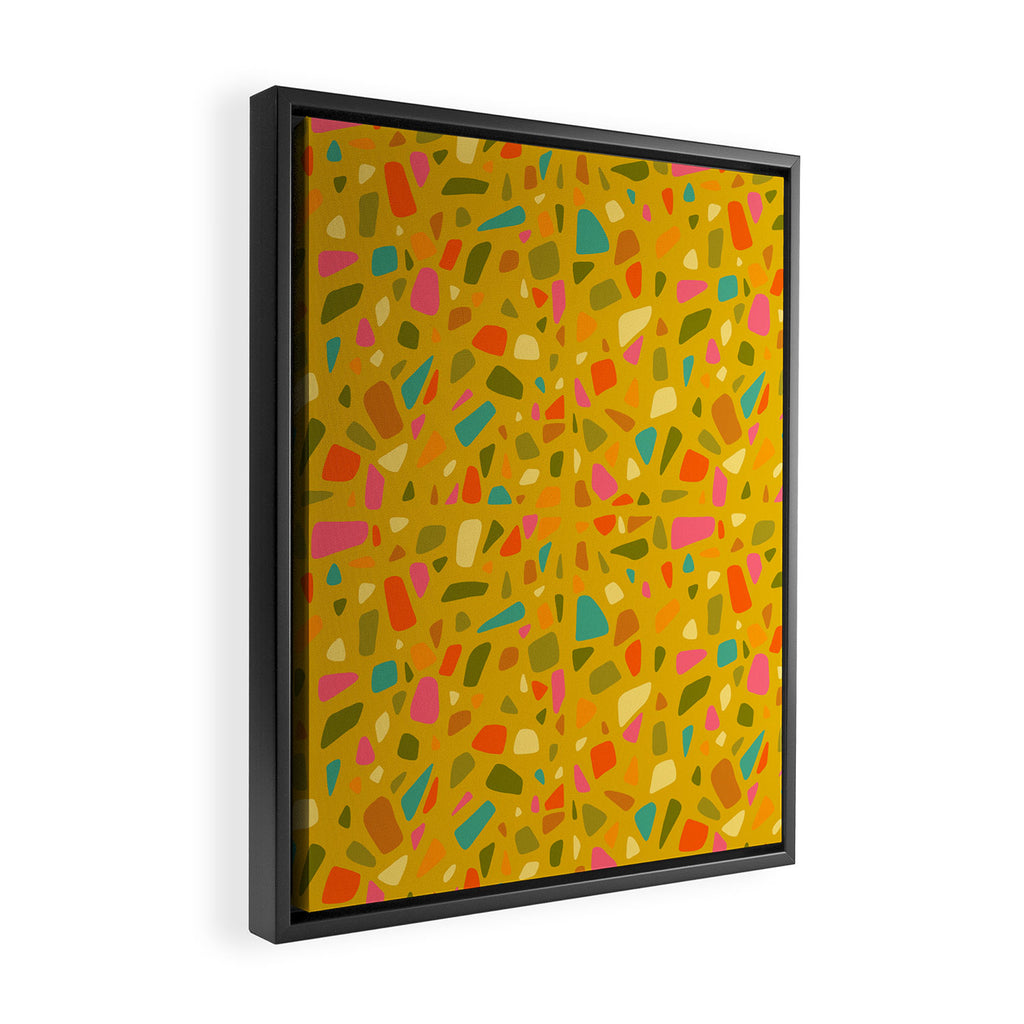 Terrazzo in Mustard Framed Canvas Print Gallery Image 2