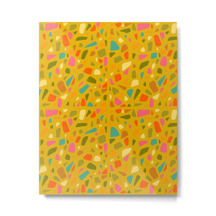 Terrazzo in Mustard Metal Print Gallery Image 1