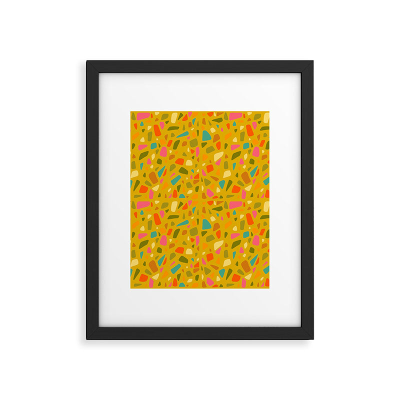 Terrazzo in Mustard Framed Art Print Gallery Image 6