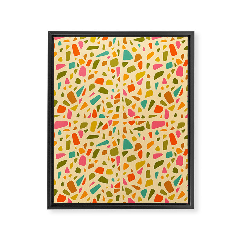 Terrazzo Print in Cream Framed Canvas Print Gallery Image 8