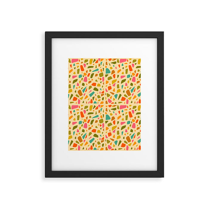 Terrazzo Print in Cream Framed Art Print Gallery Image 1