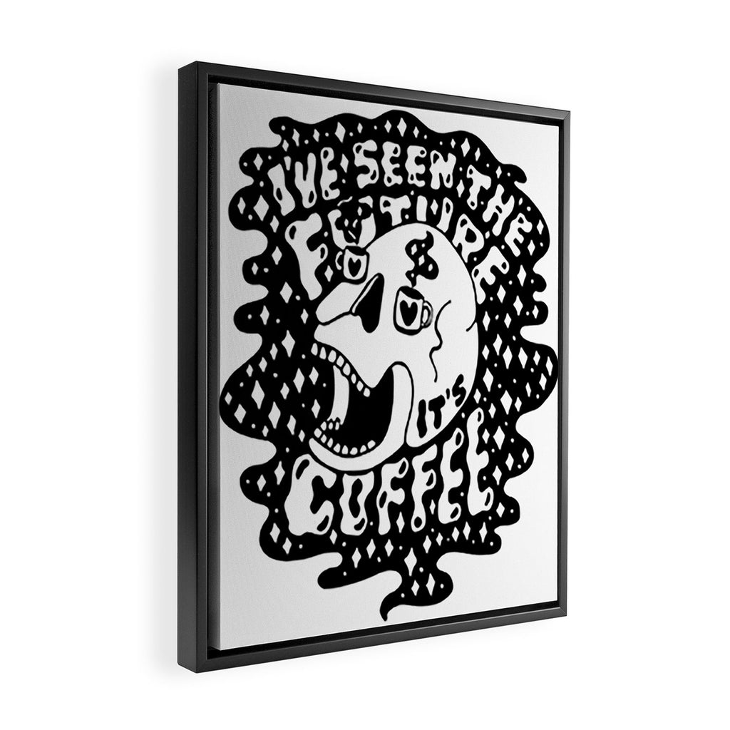 The Future is Coffee Framed Canvas Print Gallery Image 2