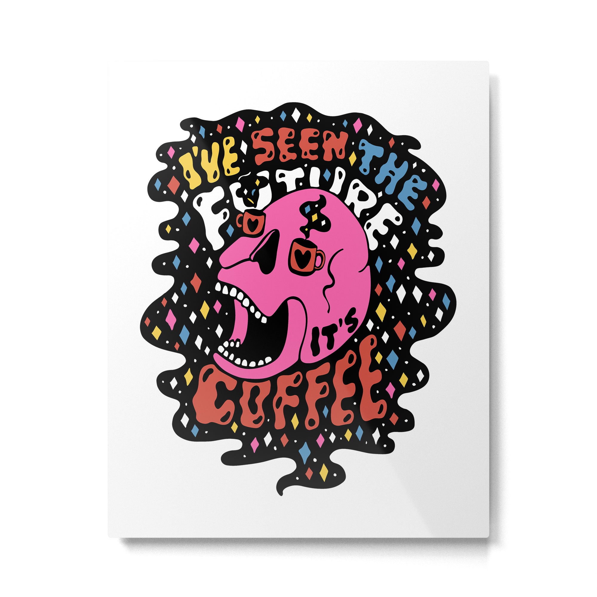 The Future is Coffee in color Metal Print Gallery Image 6