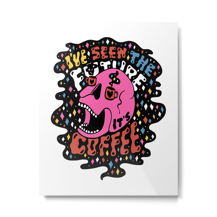 The Future is Coffee in color Metal Print Gallery Image 1