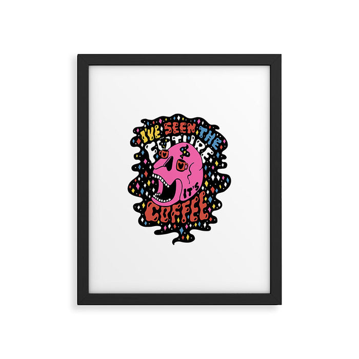 The Future is Coffee in color Framed Art Print Gallery Image 1