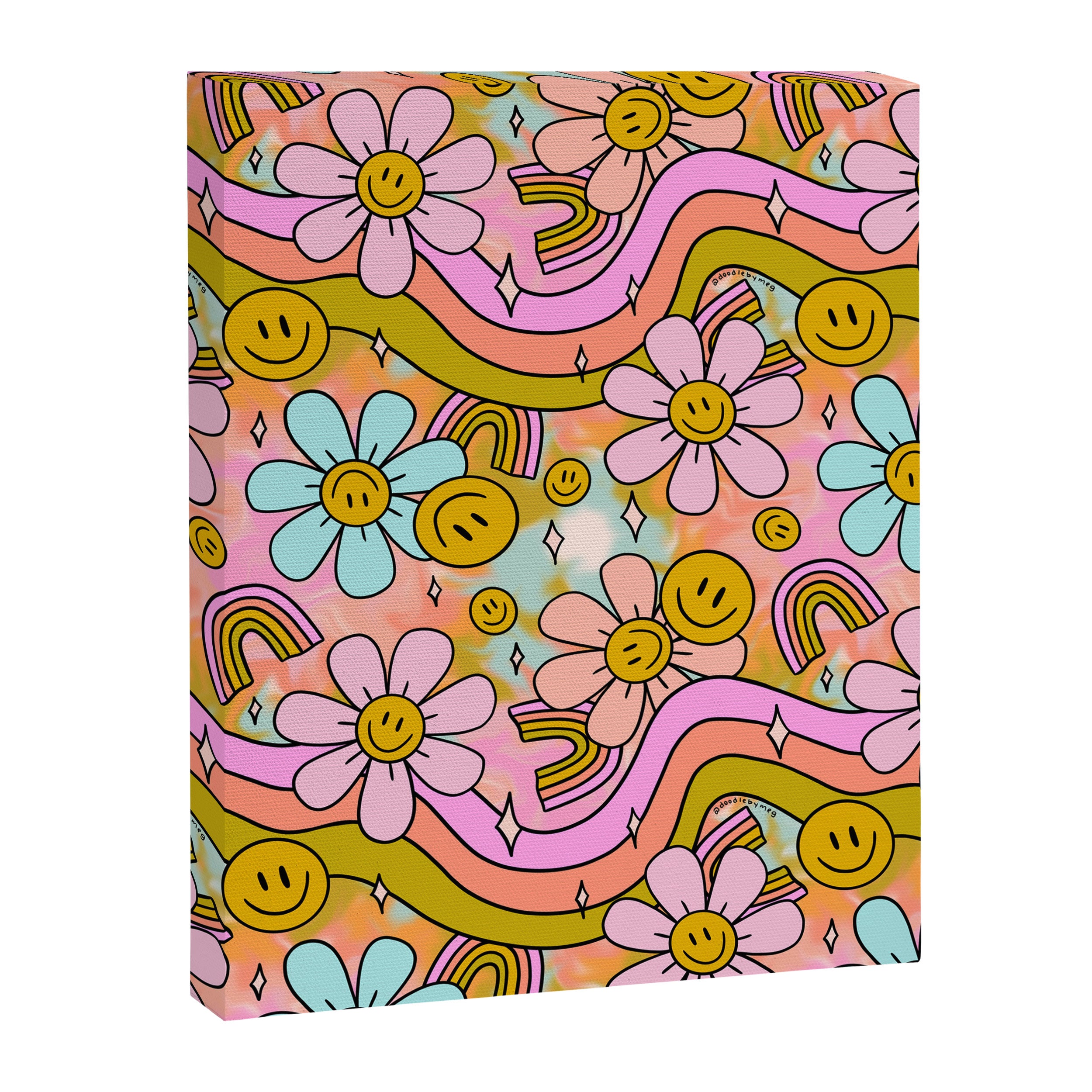 Tie Dye Flower Print Canvas Print Gallery Image 8