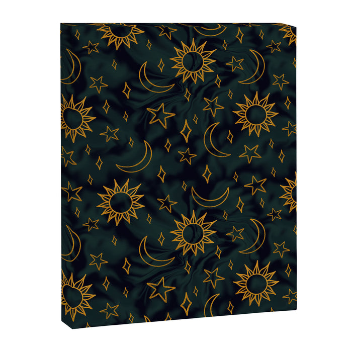 Tie Dye Moon and Star Print in Blue Canvas Print Gallery Image 1
