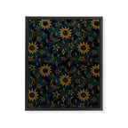 Tie Dye Moon and Star Print in Blue Framed Canvas Print Gallery Image 8