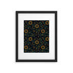 Tie Dye Moon and Star Print in Blue Framed Art Print Gallery Image 6