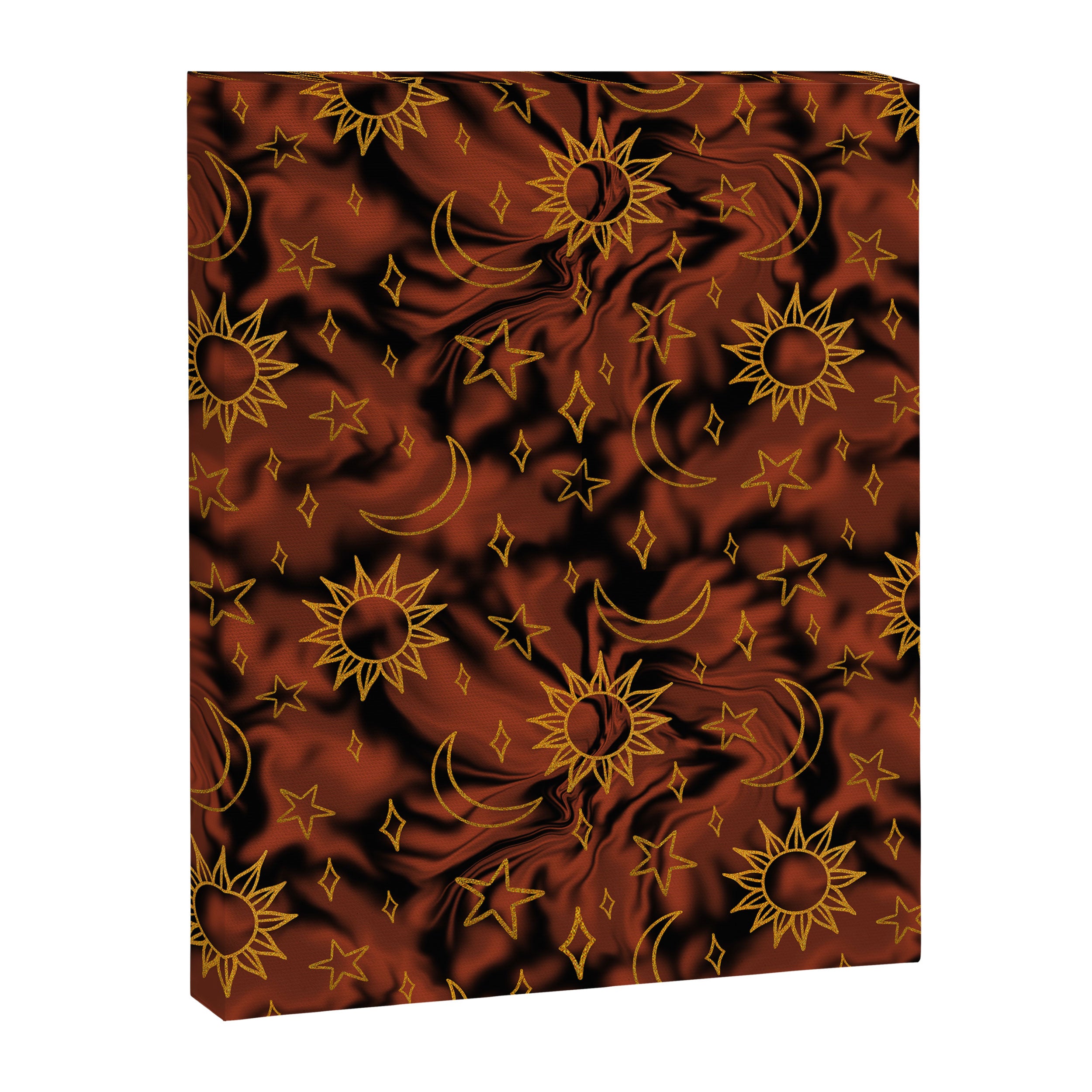 Tie Dye Moon and Star Print in Orange Canvas Print Gallery Image 8